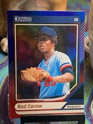 Бейсбольная удочка 2024 Donruss Red Blue Foil Carew Minnesota Twins No54 HOF - Изображение 1 из 2