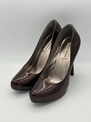 Zapatos de salón Steve Madden de charol borgoña talla 7M de tacón alto para mujer Foto 1 de 4