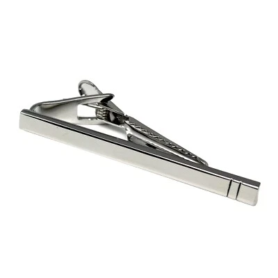 Clipe de gravata listrado preto masculino presente de aniversário casamento moda barra de gravata - Imagem 1 de 4