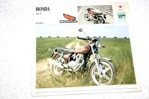 Atlas Editions Motorrad Infokarte 1977 Honda 400T - Bild 1 von 2