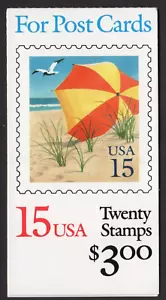 Scott #BK170 (2443a) 15¢ Beach Umbrella Booklet of 20 Stamps - MNH P#11111 - Picture 1 of 3