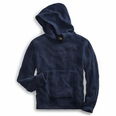  Suéter con Capucha RRL Ralph Lauren Azul Marino Tejido Waffle 100% Cachemira Para Hombre Mediano M Foto 1 de 2