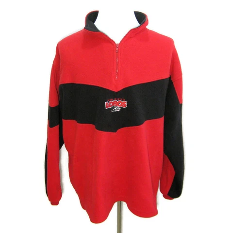NEW MEXICO LOBOS Men's (Size XL) Red Black Long Sleeve Fleece Sweatshirt Sweater Cover