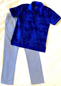 Youth Boys Ralph Lauren Polo Shirt blue camo print & one pair of pants Size 8-12 - Picture 1 of 14