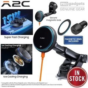 Universal A2C Qi2 MagSafe Magnetic Wireless Charger Dashboard Car Mount Holder - Picture 1 of 16