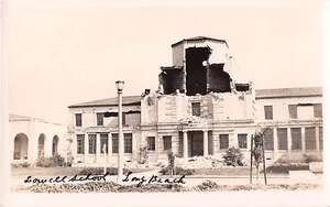 Long Beach (California) Lowell School Earthquake Damage Disaster Real Photo RPPC - Picture 1 of 2