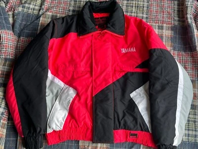Rare Vintage Peach Pink Black and White Yamaha Snowmobile Jacket Men’s Size XL - Image 1 of 4