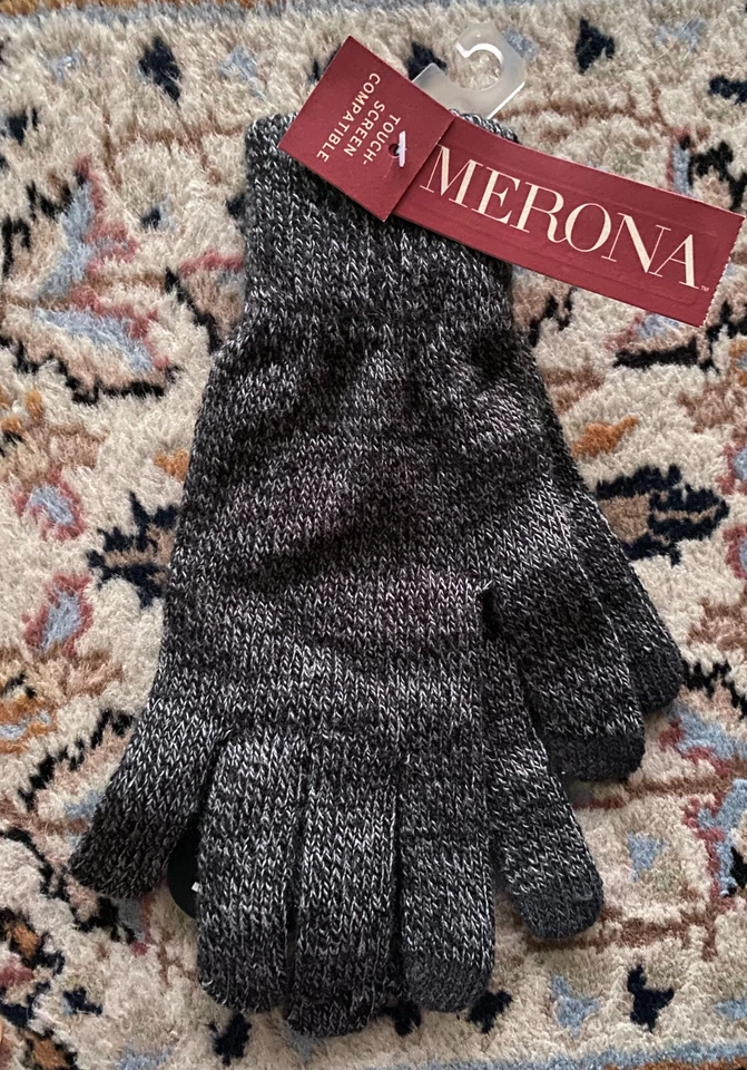 Guantes Tejidos Merona Adultos X Gris Compatible con Pantalla Táctil NUEVOS NUEVOS CON ETIQUETAS Foto 1 de 4