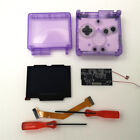 8 Colors Clear Deep Purple Shell w/10 Level Brightness IPS LCD Mod FOR GBA SP