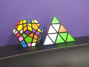 Lot 2 Shengshou 3x3 Magic Cube Megaminx & 3x3x3 Triangle Pyramid Pyramid Puzzle - Picture 1 of 11