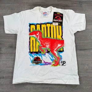 Vintage Jurassic Park Movie Promo T-Shirt Raptor Single Stitch Size Youth Medium - Picture 1 of 8