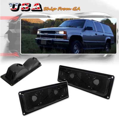 Smoked Corner Parking Signal Lights For 1988-1998 GMC C/K Sierra Chevy C10 1500 - Image 1 of 4