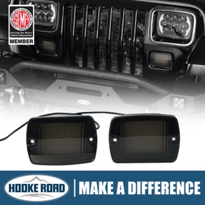 Hooke Road Front Turn Signal Lights w/White DRL Fit Jeep Wrangler YJ 1987-1995 - Picture 1 of 12