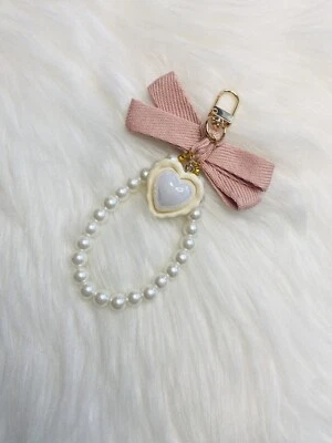 Bolso Corazón Rosa Dije Llavero Llavero Cartera Dije Perla Correa Nuevo Foto 1 de 3