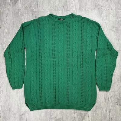 ВИНТАЖНЫЙ 90-Х RUE 21 ЖЕНЩИН КАБЕЛЬ ВЯЗАНЫЙ ЗЕЛЕНЫЙ ХЛОПОК СВИТЕР ДЛИННЫЙ ПУЛОВЕР ВОРОТА M - Изображение 1 из 4