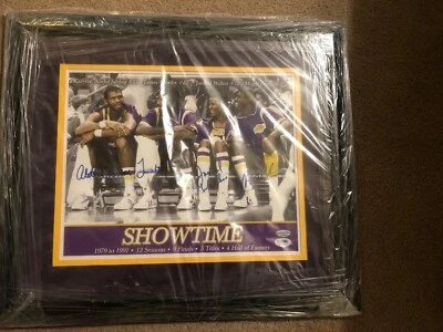 Showtime Lakers Magic Johnson Kareem Abdul-jabbar Worthy Wilkes Signed Photo - Image 1 of 4