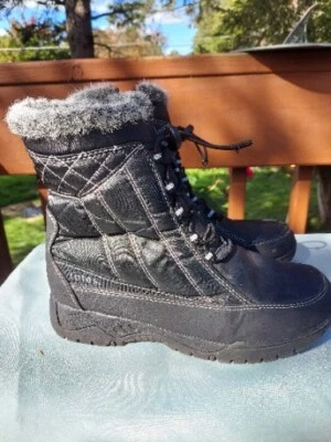 Totes Eve Winter Boots Faux Fur Black Size 7M - Image 1 of 4