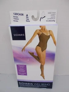 SIGVARIS 120C MUJER 15-20 mmHg COMPRESIÓN RODILLAS PUNTERA CERRADA TRANSPARENTE - Imagen 1 de 2