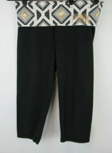 VS Victorias Secret PINK Yoga Leggings S Small Logo Gray White Black Aztec Print - Picture 1 of 6