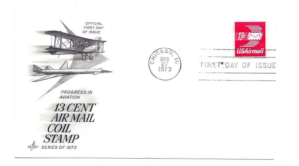 C83  13c Winged Envelope, coil, ArtCraft FDC - Image 1 of 1