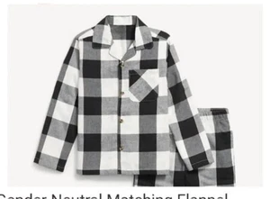 Old Navy Gender-Neutral Matching Flannel Pajama Set for Kids, Size Small (6-7).  - Picture 1 of 3