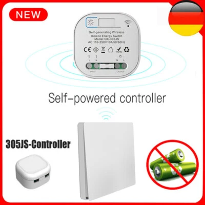 Funkschalter Set Wandschalter Schalter Empfänger Selbstgenerierender Batterielos - Bild 1 von 4
