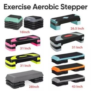 Multi Sizes Vibration Step Aerobic Power Platform with 4 Risers for Exercise GYM - Picture 1 of 128