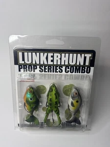 3 PACK LOT LUNKERHUNT PREMIUM PROP SERIES COMBO FISHING LURES FROG FISH New - Picture 1 of 2