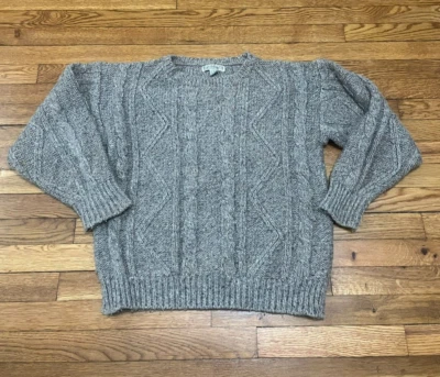 Vintage Gap Sweater Men's Medium 80s Acrylic Wool Retro Knit Gray - Image 1 of 3