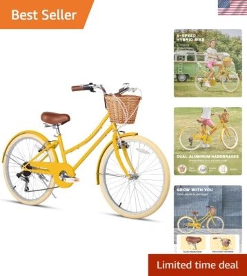 Bicicleta de crucero de playa de 6 velocidades de calidad para niñas - perfecta para ocio y desplazamientos Foto 1 de 4