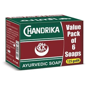 Chandrika Classic Ayurvedic Handmade Soap, 125g Pack of 6-Ideal - Men & Women - Picture 1 of 3
