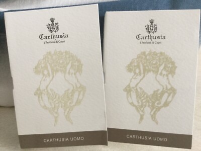 CARTHUSIA UOMO LOT 2 X 2ml .06oz Each ~ Eau D...