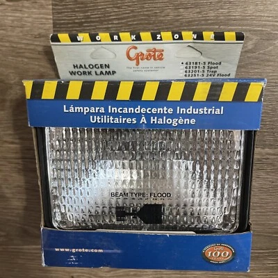 NUEVO Grote 63181-5 Lámpara de Trabajo Halógena Rectangular Grande Luz de Inundación Foto 1 de 2