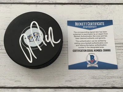 Ryan Johansen Signed Autographed Nashville Predators Puck Beckett BAS COA a - Image 1 of 2
