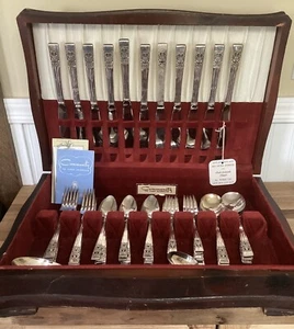 ONEIDA 1936 COMMUNITY CORONATION SILVER PLATED 77 PIECE FLATWARE SILVERWARE SET - Picture 1 of 11