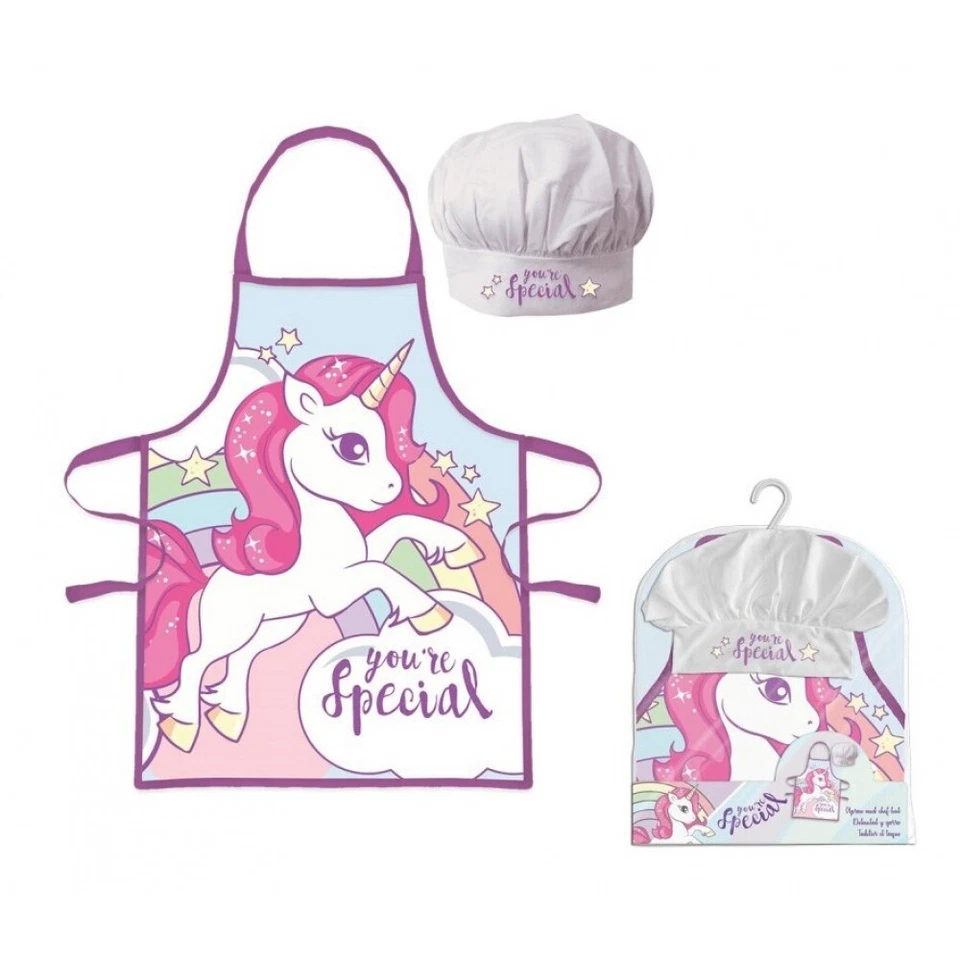 Set da cucina Grembiule e Cappello da cuoco per bambina Unicorno You're special - Immagine 1 di 1