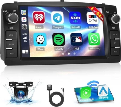 4+64G Für Toyota Corolla E10 E11 E12 Autoradio Apple Carplay Android 14 GPS Navi - Bild 1 von 4
