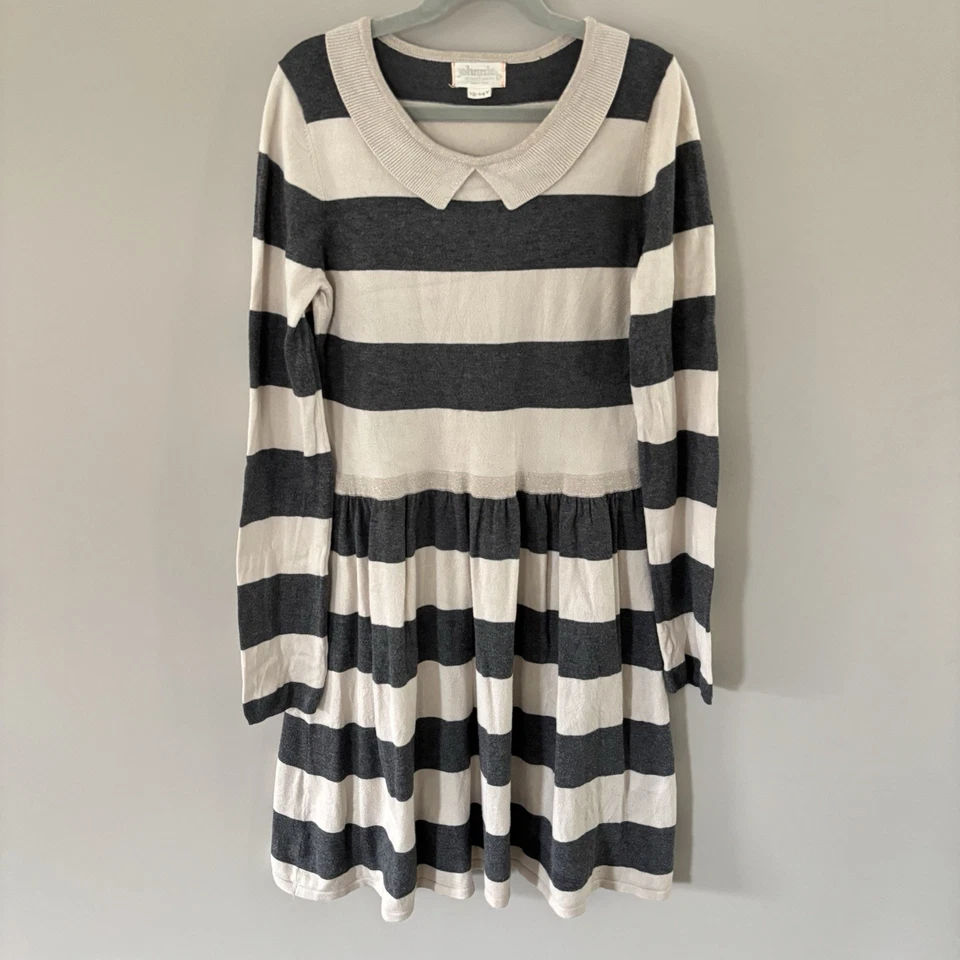 Vestido de vacaciones Johnnie B manga larga para niña, crema/gris, talla 13/14 Foto 1 de 4