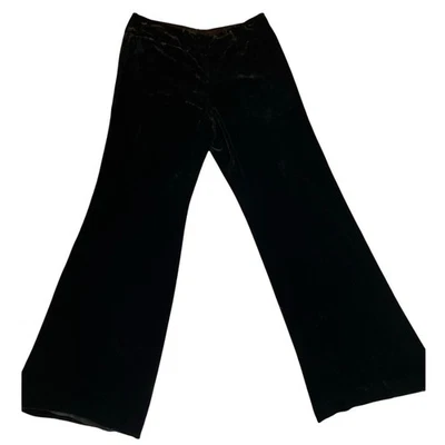 Pantalones Ann Taylor Y2K Caprichosos Góticos Boho Mezcla de Seda Terciopelo Pierna Ancha Forrados Talla 8 Foto 1 de 4