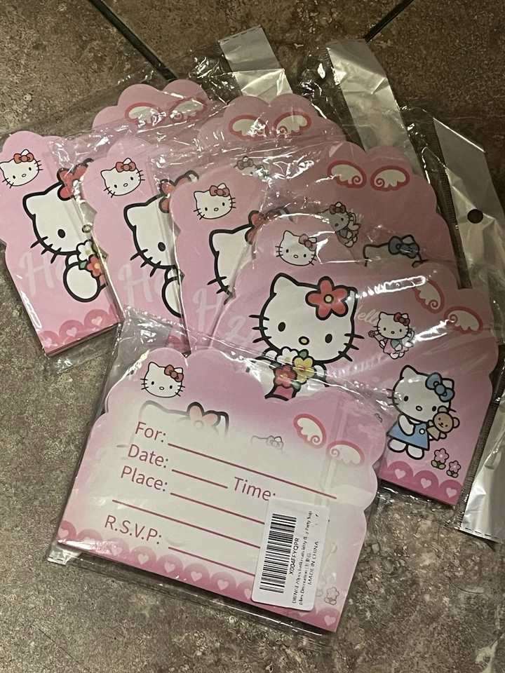Hello Kitty Anime Niña Niño Cumpleaños Fiesta Invitaciones 50 Piezas Niños ¡Nuevo! Foto 1 de 1