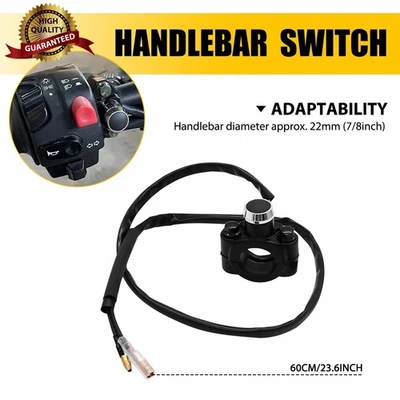 Interruptor de manillar universal para motocicleta de 7/8" faros antiniebla control de encendido/apagado Foto 1 de 4