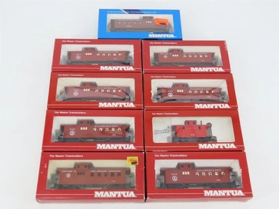 LOT of 9 HO Scale Mantua MILW, NYC&HR, D&RGW, B&O Old Time Caboose - Image 1 of 4
