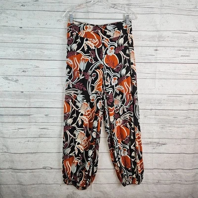 Pantalones Globo Estampados Free People Mujer Talla Pequeña Naranja Púrpura Floral Viscosa Foto 1 de 4