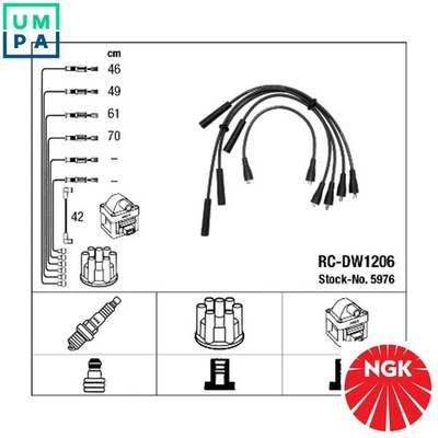 IGNITION CABLE KIT 5976 FOR FSO OPEL KADETT RALLYE 115C082/C.074/C076 1.5L 4cyl - Image 1 of 4
