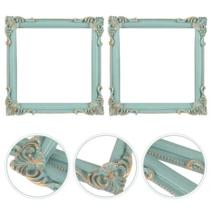  2 Pcs Baroque Picture Frame Tiny Ornament Photo Decorative Frames - Picture 1 of 12