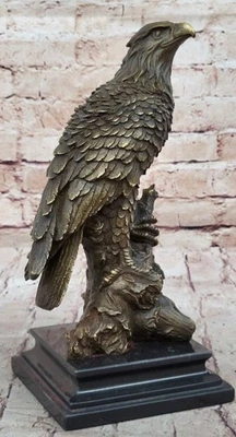 Escultura de águila de bronce de colección estatua ala animal gran obra de arte firmada decoración Milo Foto 1 de 4