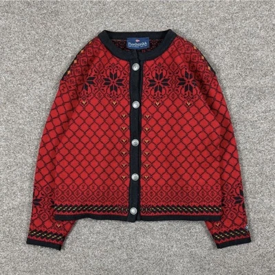 Cárdigan Suéter De Colección Nordstrikk Rojo Lana Nórdico Isla Justa Para Mujer’s M Vacaciones Esquí Foto 1 de 4