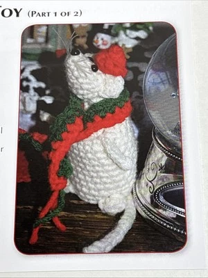 Christmas Mouse Cat Toy Crochet Pattern Cards Pages - Image 1 of 3