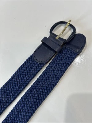 Cinturón elástico trenzado tejido tela elástica tejido punta de cuero unisex M Foto 1 de 4