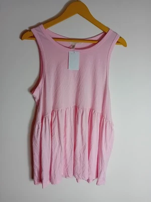 Ladies Pink H&m Maternity Peplum Top Pink Cotton Size Medium - Image 1 of 4